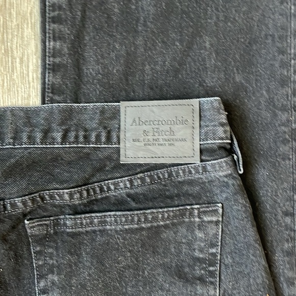 Abercrombie & Fitch rigid baggy Straight Jean Black Wash 34 x 34 denim - Picture 6 of 6
